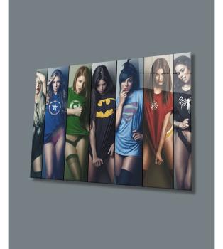 Sexy hero girls Art Design rectangular special Glass Picture!